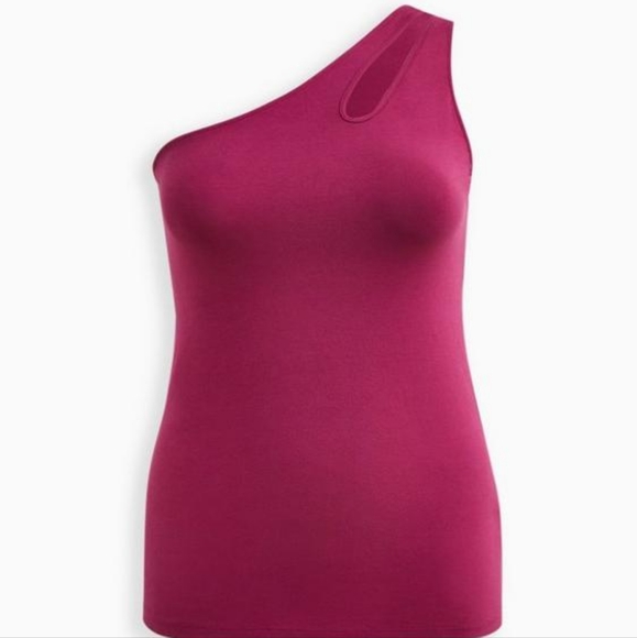Torrid Plus Size 3 Foxy One Shoulder Cutout Top - Purple - Picture 7 of 8